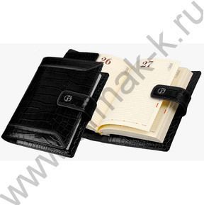 Ежедневник-портфолио 2012г Croco Premium 145x205 черный