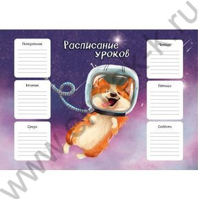 Расписание уроков Космо кот 230г/м2