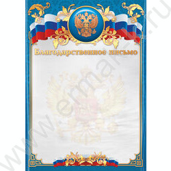 Благодарственное письмо Госсимволика фольга | Фото 1