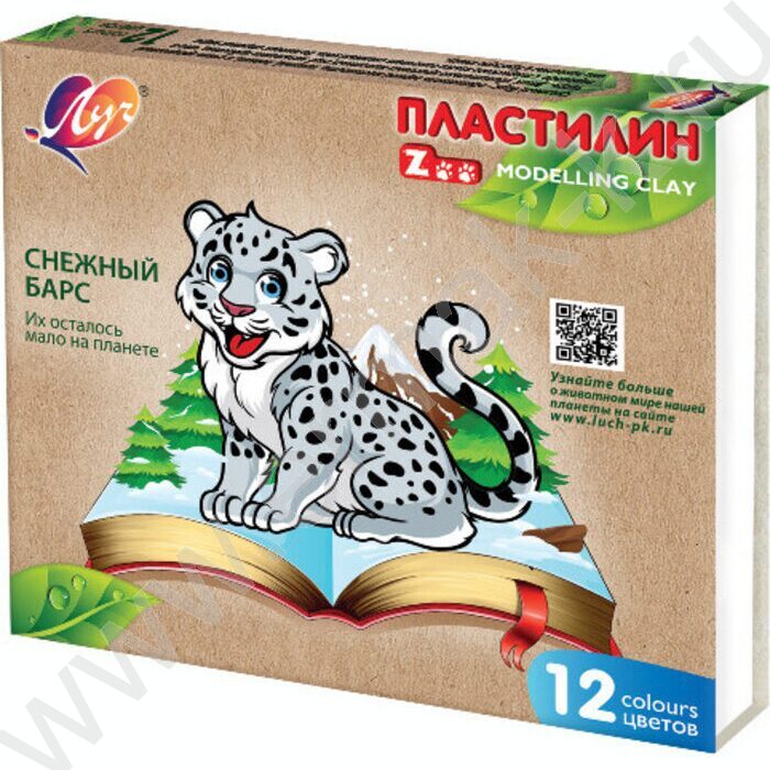 Пластилин  12цв 180г "ZOO" /картон.кор. | Фото 1