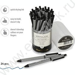 Ручка шар авт ArtClick. Шашечки синяя 0,5мм | Фото 3