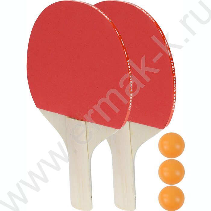 Набор для игры в настольный теннис 2 ракетки 3 шарика толщина 4мм блистер | Фото 1