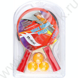 Набор для игры в настольный теннис 2 ракетки 3 шарика толщина 7мм блистер | Фото 2