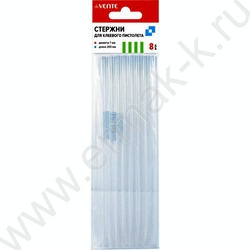 Стержни для клеевого пистолета  8шт 7мм прозрачные длина 200мм / картон. европодвес | Фото 1