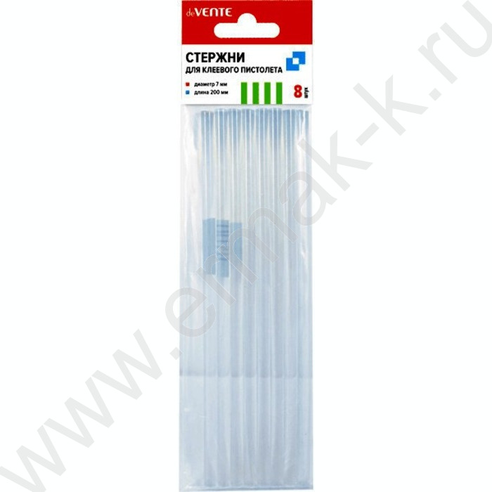 Стержни для клеевого пистолета  8шт 7мм прозрачные длина 200мм / картон. европодвес | Фото 1