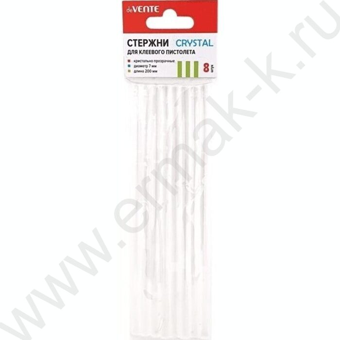 Стержни для клеевого пистолета  8шт 7мм "Crystal" кристально прозрачные длина 200мм  | Фото 1