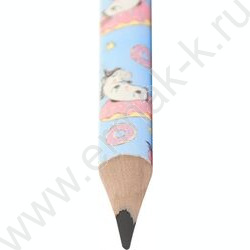 Карандаш пластиковый  HB Wood free illegally cute. Unicorn /трехгранный /заточенный /туба | Фото 2
