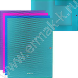 Папка-конверт на кнопке А4 Diagonal Vivid 3 клапана 8мм ассорти | Фото 1