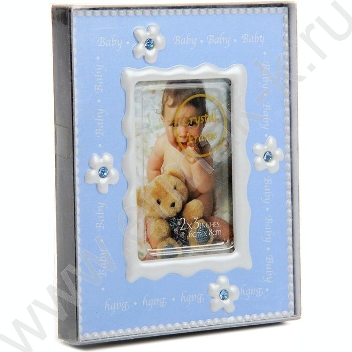 Фоторамка   6*8см алюминиевая с ножкой crystal blue (голубая) | Фото 4