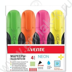 Текстовыделитель /набор  4цв/ 5мм косой европодвес | Фото 1