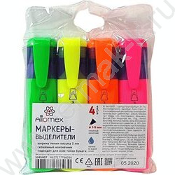 Текстовыделитель /набор  4цв/ 5мм косой европодвес | Фото 1