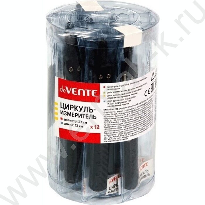 Циркуль-измеритель /2-е метал. иголки /пл.футляр /черный | Фото 2