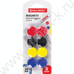 Магнит д/белой доски круглый d=30мм/8шт., ассорти | Фото 1