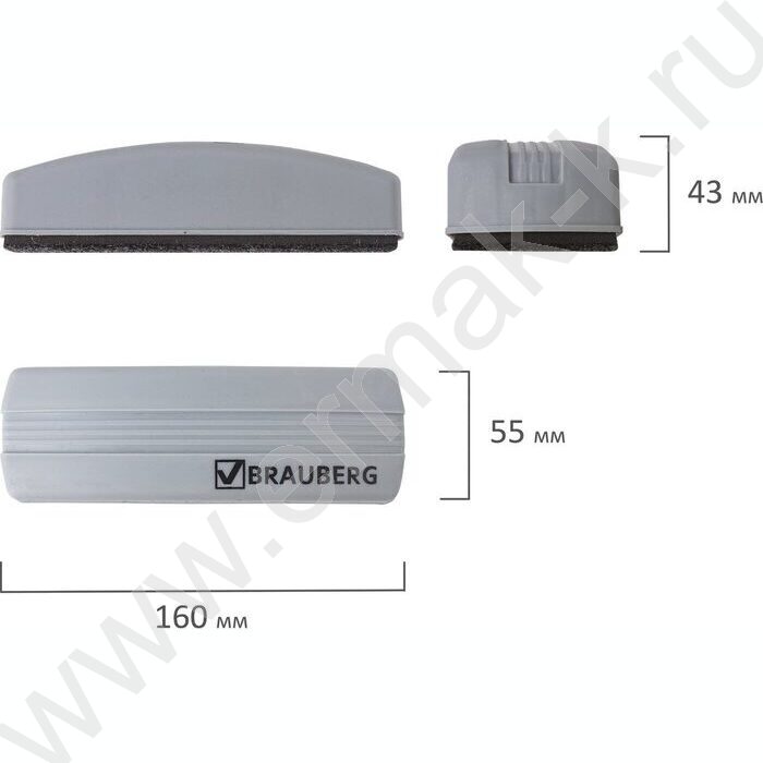 Стирательная губка д/маркерной доски 5,5*16см прямоугольная  | Фото 6