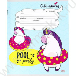 Тетрадь  12л линейка косая "Пухлые единорожки" 5видов | Фото 4