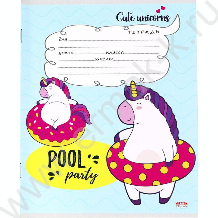 Тетрадь  12л линейка косая "Пухлые единорожки" 5видов | Фото 4