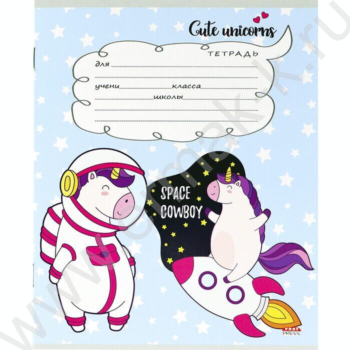 Тетрадь  12л линейка косая "Пухлые единорожки" 5видов | Фото 5