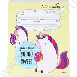 Тетрадь  12л линейка косая "Пухлые единорожки" 5видов | Фото 7