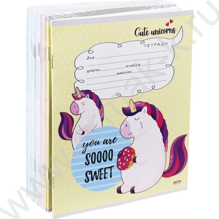 Тетрадь  12л линейка косая "Пухлые единорожки" 5видов | Фото 9