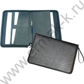 Папка иск.кожа черный Люкс №1 /ручка петля