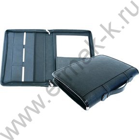 Папка иск.кожа черный А4+ Люкс с ручкой