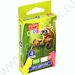 Мел цветной  4цв Зверята | Фото 1