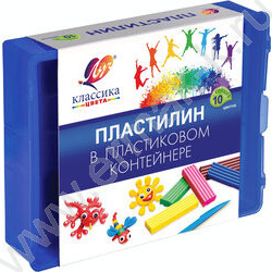 Пластилин 10цв 200г Классика+стек/ в пл.конт. NEW | Фото 1