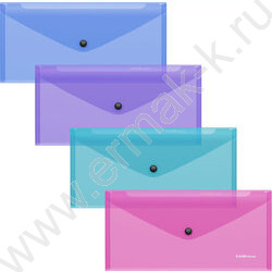 Папка-конверт на кнопке А5 Travel Glossy Vivid п/прозрач. /ассорти | Фото 1