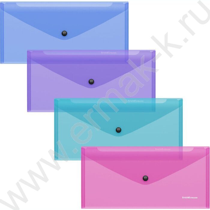 Папка-конверт на кнопке А5 Travel Glossy Vivid п/прозрач. /ассорти | Фото 1