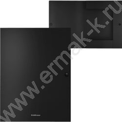 Папка-конверт на кнопке А4 Matt Classic черная 8мм с 3 клапанами | Фото 2