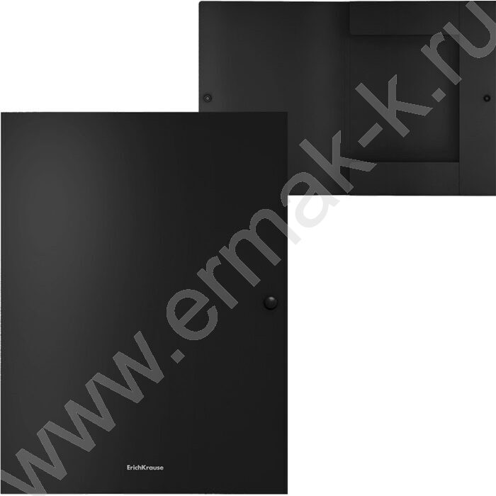 Папка-конверт на кнопке А4 Matt Classic черная 8мм с 3 клапанами | Фото 2