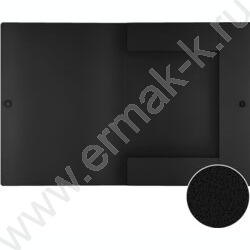 Папка-конверт на кнопке А4 Matt Classic черная 8мм с 3 клапанами | Фото 3