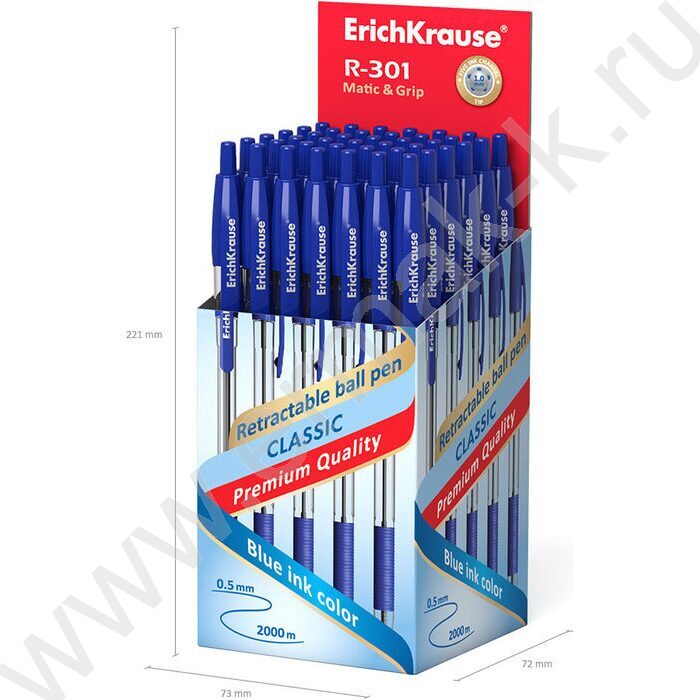 Ручка шар авт R-301 Matic&Grip Classic 1.0, синяя /корпус - прозрачный /с резиновым держателем | Фото 4