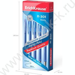 Ручка гелевая авт синяя 0,5мм  R-301 Original Gel Matic | Фото 4