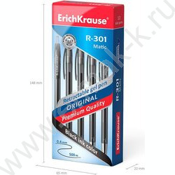 Ручка гелевая авт черная 0,5мм  R-301 Original Gel Matic | Фото 4