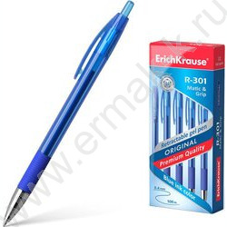Ручка гелевая авт синяя 0,5мм  R-301 Original Gel Matic&Grip /резин. держатель | Фото 2