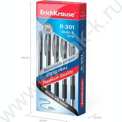 Ручка гелевая авт черная 0,5мм  R-301 Original Gel Matic&Grip /резин. держатель | Фото 4