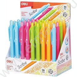 Карандаш механический 0,7мм /ластик, пласт. треугольный корпус - ассорти | Фото 1