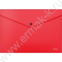 Папка-конверт на кнопке А4 Fizzy Classic непрозрачная /красная | Фото 1