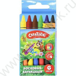 Мелки восковые  6цв /европодвес | Фото 1