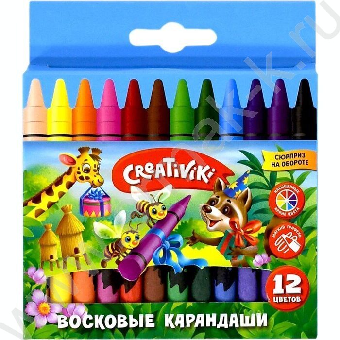 Мелки восковые 12цв /европодвес | Фото 1