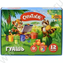 Гуашь  12цв 20мл "Creativiki" /карт. коробка | Фото 1