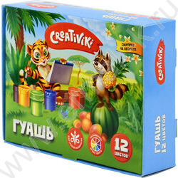 Гуашь  12цв 20мл "Creativiki" /карт. коробка | Фото 2