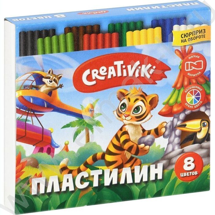 Пластилин   8цв 120г + стек /карт. коробка | Фото 2