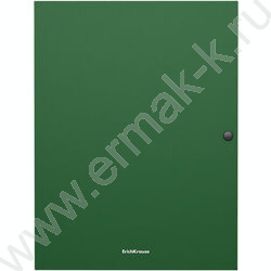 Папка-конверт на кнопке А4 Matt Classic зеленая 8мм с 3 клапанами | Фото 1