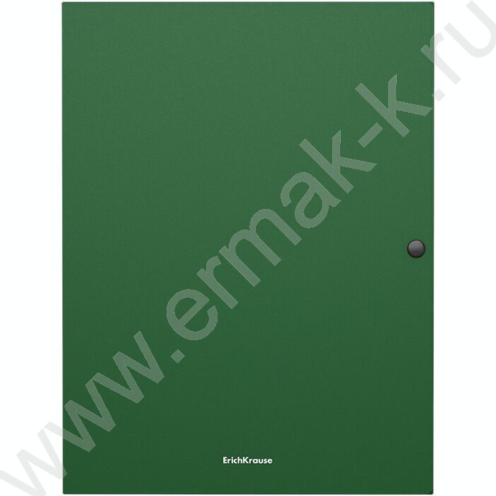 Папка-конверт на кнопке А4 Matt Classic зеленая 8мм с 3 клапанами | Фото 1