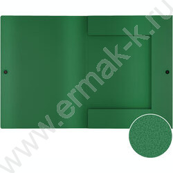 Папка-конверт на кнопке А4 Matt Classic зеленая 8мм с 3 клапанами | Фото 2