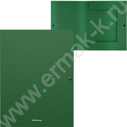 Папка-конверт на кнопке А4 Matt Classic зеленая 8мм с 3 клапанами | Фото 3