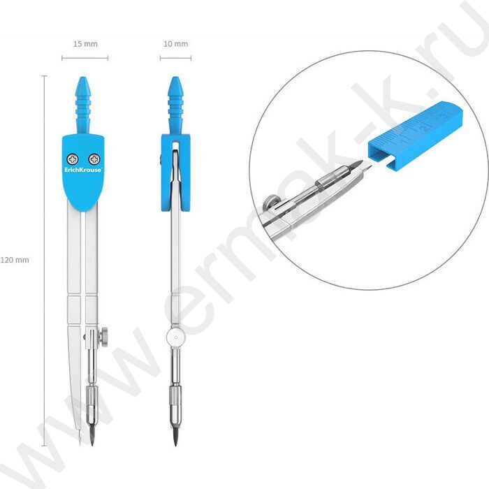 Циркуль метал. 120мм. Neon, пенал /ассорти | Фото 3