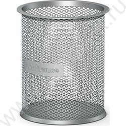 Стакан д/пишущих принадлежностей сетчатый (металл) круг, серый | Фото 1
